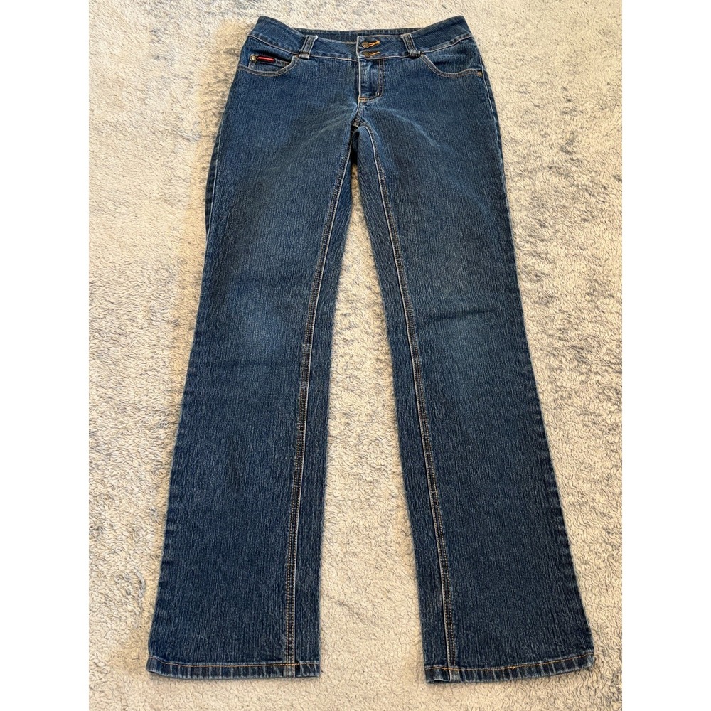 Vintage Fubu Jeans Womens 3/4 The Collection Straight Leg Blue Denim Y2K Hip Hop